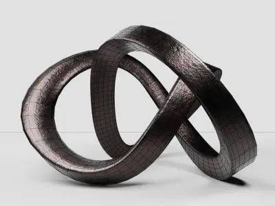 Boundless Bronze Metal Sculpture Low-poly 3D model