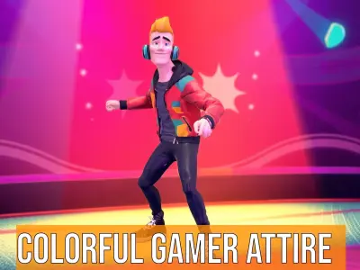 Colorful Gamer Attire model pack Low-poly 3D model