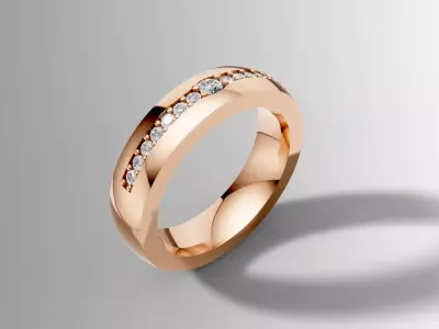 Diamond Line ring 3D print model