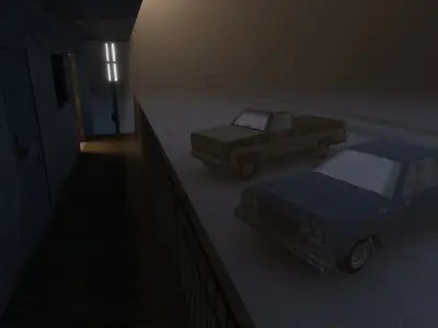 Motel Scene Free low-poly 3D model