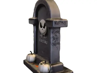 Jack-O-Lantern Gravestone  Halloween 3D model