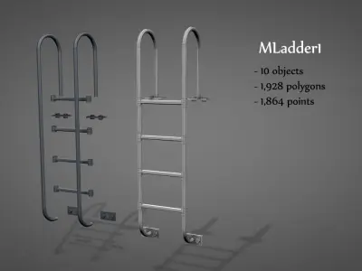 Metal Ladders Low-poly 3D model