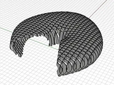 The Parametric Waffle Pavilion 3D model