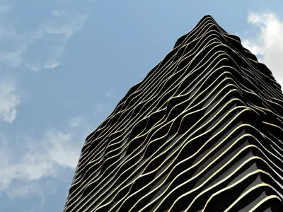 Liquid Architecture Parametric Tower Facade Design Grasshopper  3D model