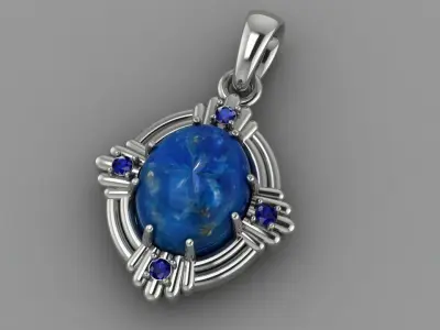 Pendant cabochon oval  3D print model