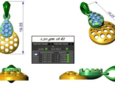Pendant Earrings combo - 324 3D print model