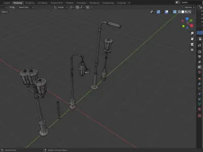 6 Low-Poly Street Lights With Textures Unity Free low-poly 3D model