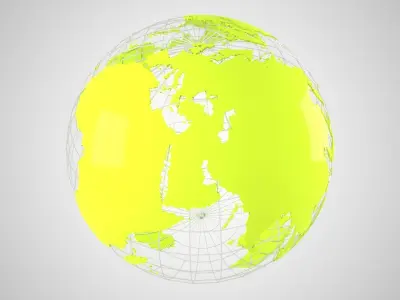 Globe News Skeleton Lime 3D model