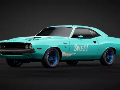 Dodge-Challenger Low-poly 3D model