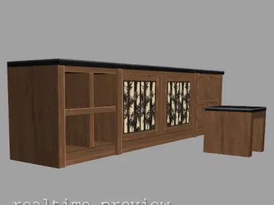 Storage Cabinet  low poly 3D model