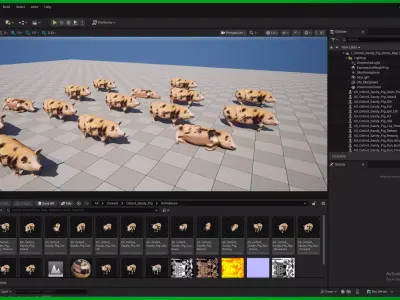 Oxford Sandy Forest Pig Animal Low-poly 3D model