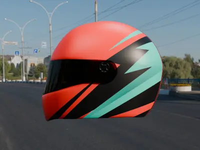 Motor Helmet Low-poly 3D model
