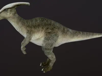 Hadrosaur dinosaur Low-poly 3D model