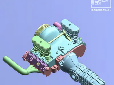 Flat six ENGINE 1-24th for modelkits and diecast 3D print model