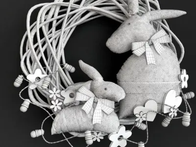 Wreath bunny rabbit in 3D model