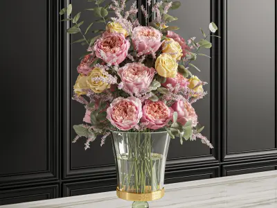 Flower Set 018 Rose Caspian 3D model