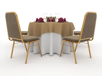 Banquet Table and Chair 08 3D model