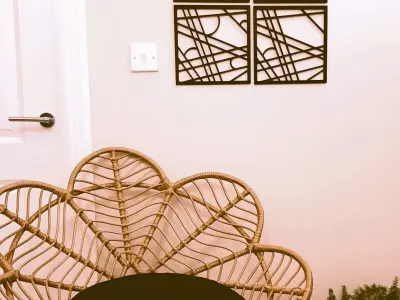 Wall Decor Lines and Arches 3D  Wall Art Set of 4 3D model