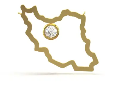 Iran Map stl 3dm jewelry Pendant Model jp0178 3D print model