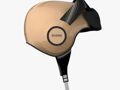 Shark Raw Helmet Low-poly 3D model