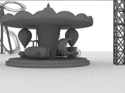 amusement park  Low-poly 3D model