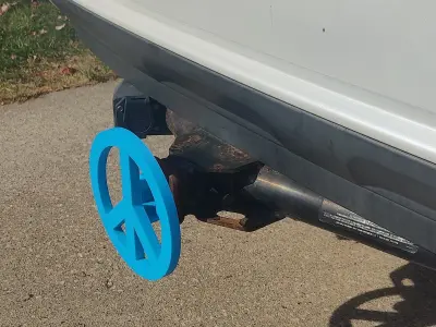 Peace Symbol Trailer Hitch Cover 2 3D print model