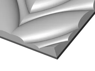 Undulated wave 3d decor wall relief N04 3D print model