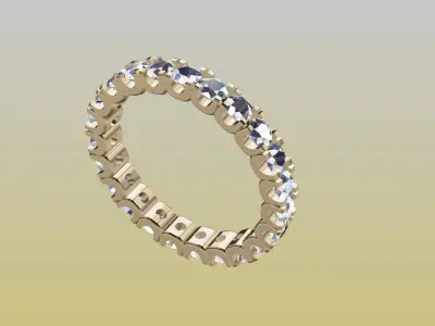 Women rings Diamond Luxury wedding 3D print model