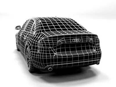 AUDI A4 2008 4D LOWPOLY Low-poly 3D model