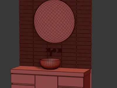 Furniture set for bathroom B2  3D model