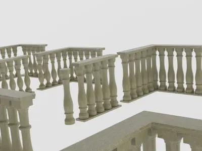 8 models of stone columns Low-poly 3D model