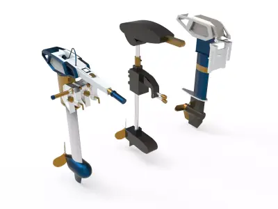 Portable engine boat 3D model