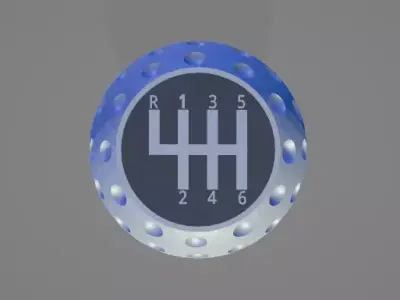 3D Printable Golfball-Style Gear Knob - Modular 6-Speed Edition 3D print model