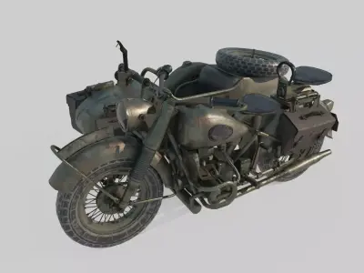 Modern Sidecar Motorcycle 3D model