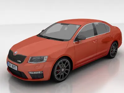 Skoda Octavia 3 RS liftback Low-poly 3D model