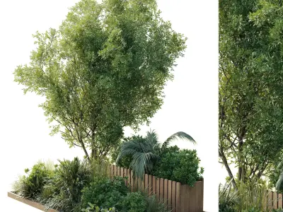 Garden plants box - Outdoor plants set 183 Low-poly 3D model