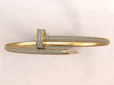 Nail Bracelet 18 cm Full Pave 3D print model