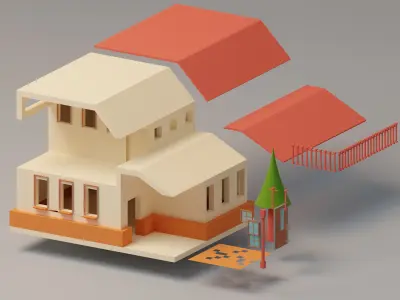 Lopwpoly House 9 Low-poly 3D model