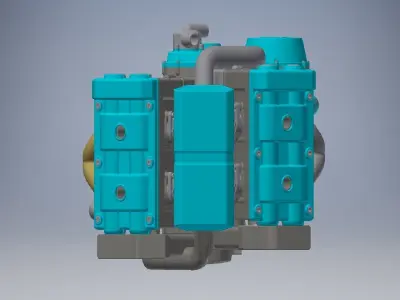 V4 Engine assembly 3D model
