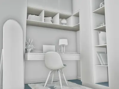 Work Room 7 Low-poly 3D model