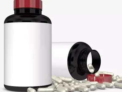 Medicine Container With Pills 3D model