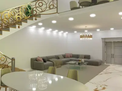 2-story interior dizayn Low-poly 3D model