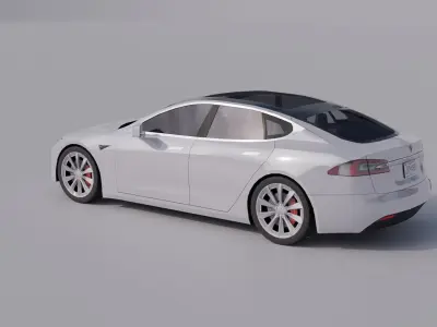 Tesla Model S 2018 Low-poly 3D model
