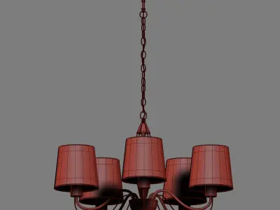 ORLEAN chandelier with four shades 3D model