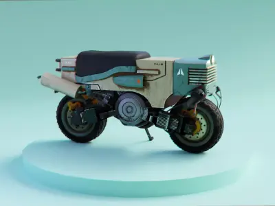 Cyberpunk Moped Vehicle 3D model