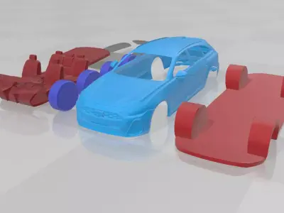 Audi A5 Avant 2025 - Separate Parts STL Model 3D print model