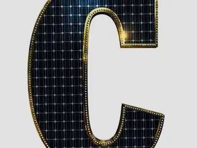Solar Panel Letter - C 3D model