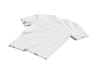 Flat Lay T-shirt fabric types - crimpled twisted folded tshirt Low-poly 3D model