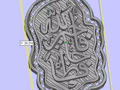 islamic gold pendant arab mine 3D print model