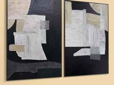 Plaster Two Photo Frame 316 Low-poly 3D model